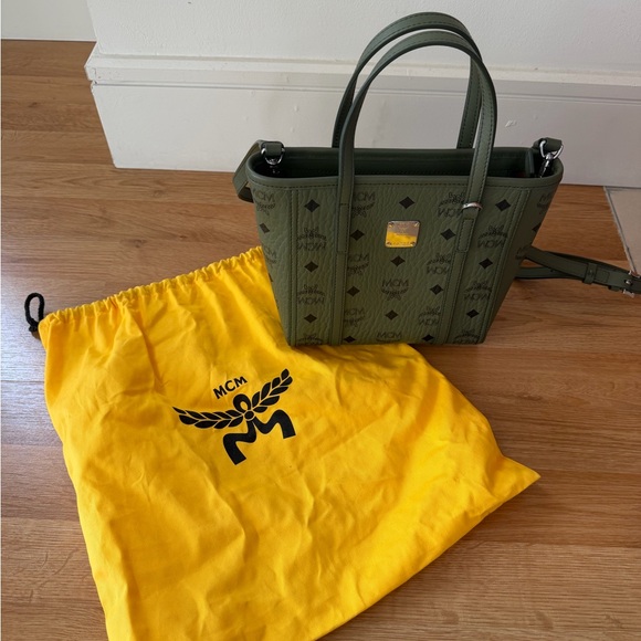 MCM Olive Green Tote with Black Accents - Picture 2 of 7